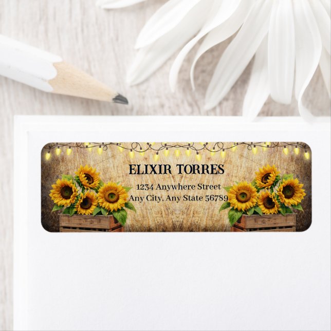 Elegant Rustic Sunflower Crate Modern Baby Shower (Insitu)
