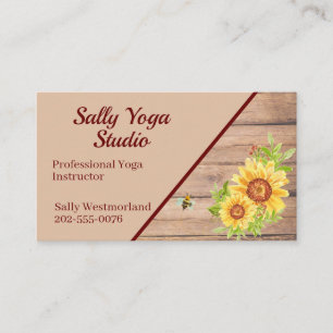 Elegant Rustic Sunflower Custom Business Card