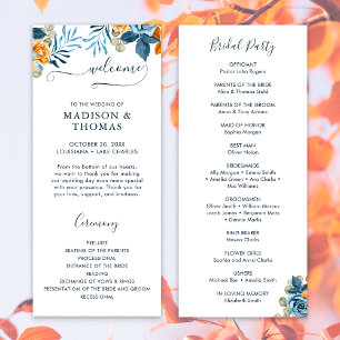 Elegant Rustic Terracotta Eucalyptus Fall Wedding Program