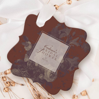 Elegant Rustic Terracotta Floral Bridal Shower Favour Tags