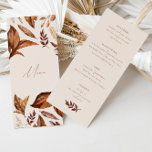 Elegant Rustic Terracotta Floral Wedding  Menu<br><div class="desc">With its elegant design, rustic terracotta colour palette, and delicate floral accents, this menu card adds a touch of sophistication to your dining experience. Crafted with attention to detail, this menu card enhances the overall ambiance of your reception and ensures a memorable dining experience filled with flavour and charm. Designed...</div>