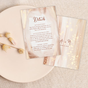 Elegant Rustic Terracotta Gold Monogram Wedding Enclosure Card