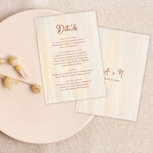 Elegant Rustic Terracotta & Gold Monogram Wedding Enclosure Card