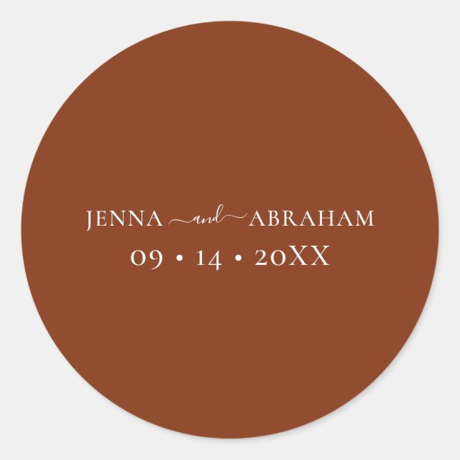 Elegant Rustic Terracotta Wedding Envelope Seals (Front)