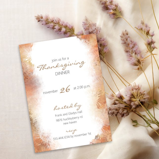 Elegant Rustic Thanksgiving Dinner Party Invitation (Creator Uploaded)