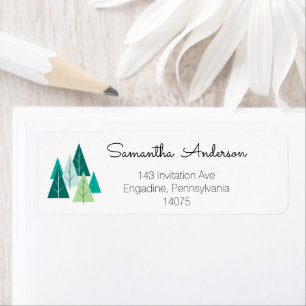 Elegant Rustic Tree Art Address Label