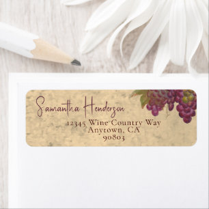 Elegant Rustic Vineyard Watercolor Return Address