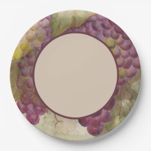Elegant Rustic Vineyard Wine Country Themed Paper Plate