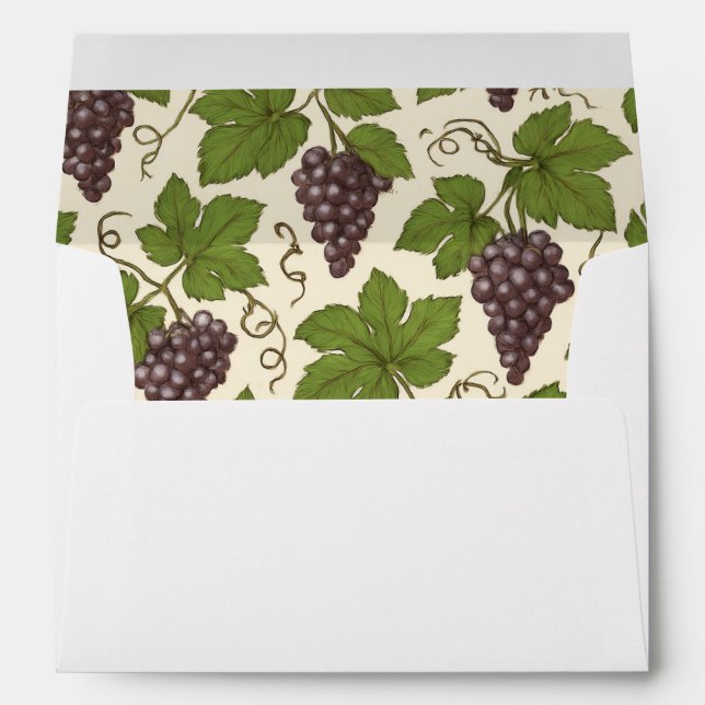 Elegant Rustic Vintage Botanical Purple Grape Vine Envelope (Back (Bottom))