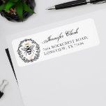 Elegant Rustic Vintage Crown Honey Queen Bee<br><div class="desc">Elegant vintage style honey-themed address label. The design features our own original hand-drawn vintage-style queen honey bee with an elegant crown above the queen bee. A beautiful rustic vintage style floral wreath frames the queen bee illustration All illustrations are hand-drawn original artwork by Moodthology.</div>