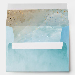 Elegant Rustic Watercolor Beach Return Address Envelope