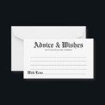 Elegant Rustic Wedding Advice & Wishes Card<br><div class="desc">Feel free to personalize and customize this elegant rustic wedding advice and wishes card. Edit options are available.</div>