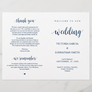 Elegant Rustic Wedding Ceremony Foldable Programs