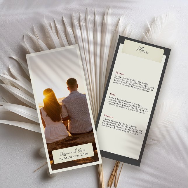 Elegant Rustic Wedding Menu with photo (Creator Uploaded)