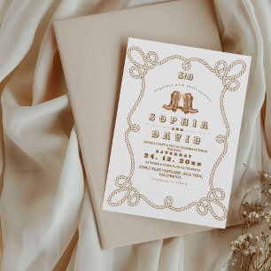 Elegant Rustic Western Wedding  Invitation