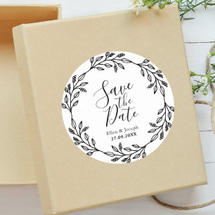 Elegant Rustic Wildflower Wedding Save The Date Classic Round Sticker