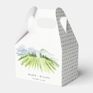 Elegant Rustic Winery Vineyard Mountain Wedding Favor Box
