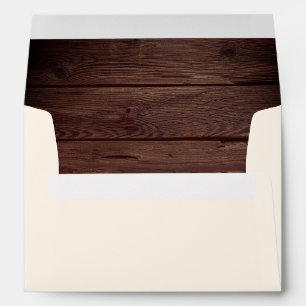 Elegant Rustic Wood Beige Envelope