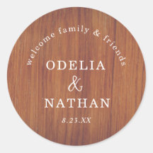 Elegant Rustic Wood Grain Texture Arched Wedding