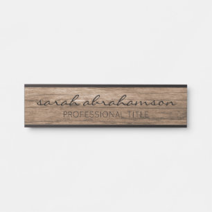 Elegant Rustic Wood Office Door Signs