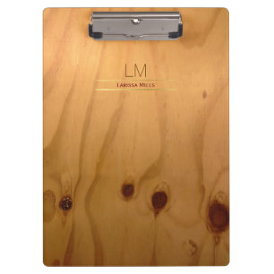 elegant & rustic Wood Texture personalized Clipboard