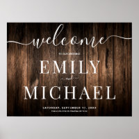 Elegant Rustic Wood Wedding Welcome Sign