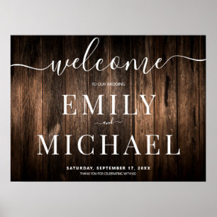 Elegant Rustic Wood Wedding Welcome Sign