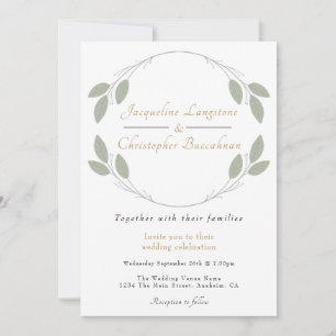 Elégant Rustique Eucalyptus Mariage Invitations