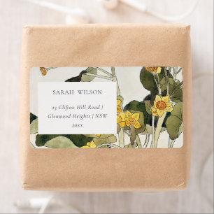 Élégant Rustique Jaune Daffodile Floral Adresse
