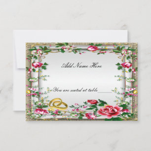 Elégant Rustique Roses Rouges Table Carte Place
