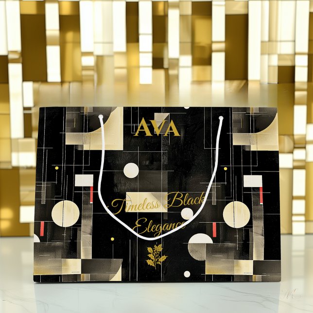 Élégant sac cadeau géométrique Black & Gold (Créateur téléchargé)