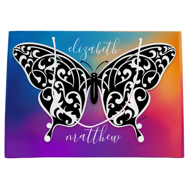 Elégant sac cadeau papillon design par Eksi (Devant)