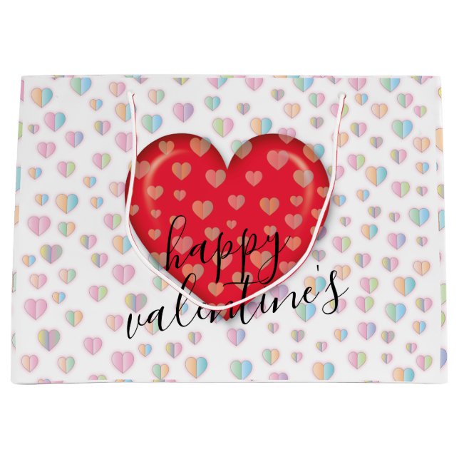 Élégant sac cadeau Valentines de poussins avec coe (Devant)
