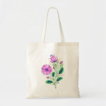 Elégant sac de bouquet de fleurs violettes contemp