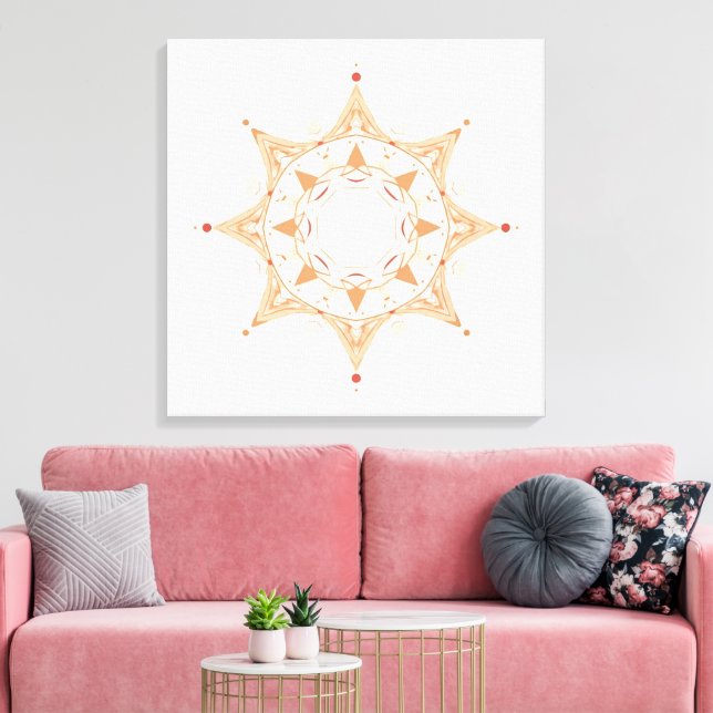 Elegant Sacred Mandala Art | Boho Spiritual  Canvas Print (Insitu(LivingRoom))