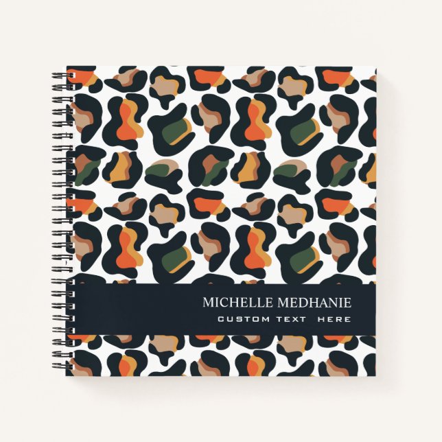 Elegant Safari Animal Skin Leopard spot MONOGRAM Notebook (Front)