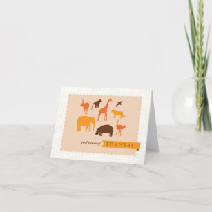 Elegant Safari Animals Baby Shower Thank You Card