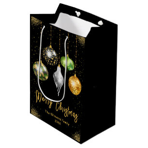 Elegant Safari Theme Ornament Christmas Medium Gift Bag