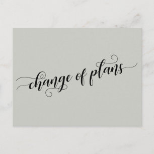 Elegant Sage Change of Plans Postponed Wedding Postcard