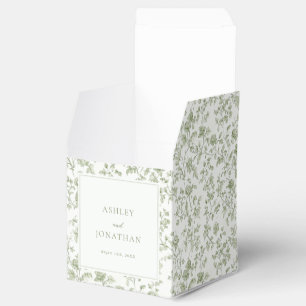 Elegant Sage Chinoiserie Wedding Favor Box