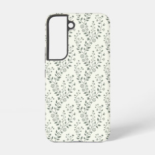 Elegant Sage Cream Minimalist Boho Floral Pattern Samsung Galaxy Case