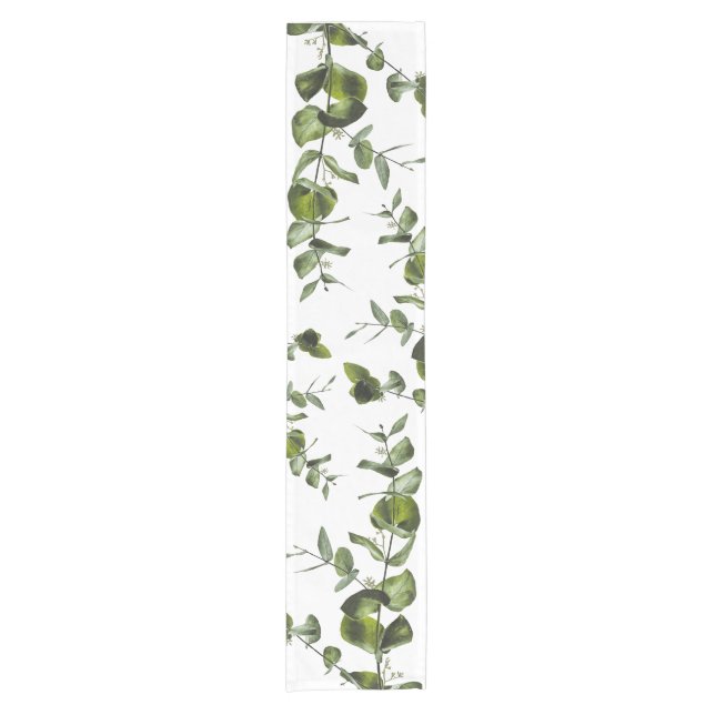 Elegant Sage Eucalyptus Greenery Table Runner (Front)