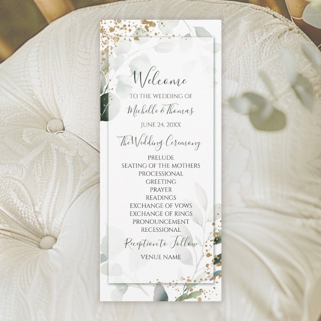 Elegant Sage Gold Watercolor Eucalyptus Greenery Program (Creator Uploaded)