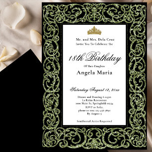 Elegant Sage green 18th Birthday Debut Invitation