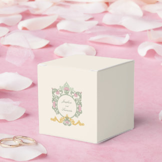 Elegant Sage Green and Gold Art Nouveau Favor Box