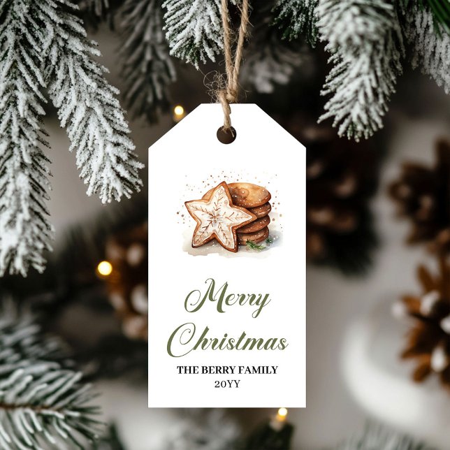 Elegant Sage Green and Gold Xmas Gift Tag (Elegant Sage Green and Gold Xmas Gift Tag)