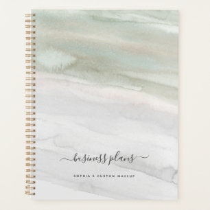 Elegant Sage Green and Grey Watercolor Planner