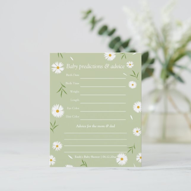 Elegant Sage Green Baby Shower Guessing Game (Standing Front)