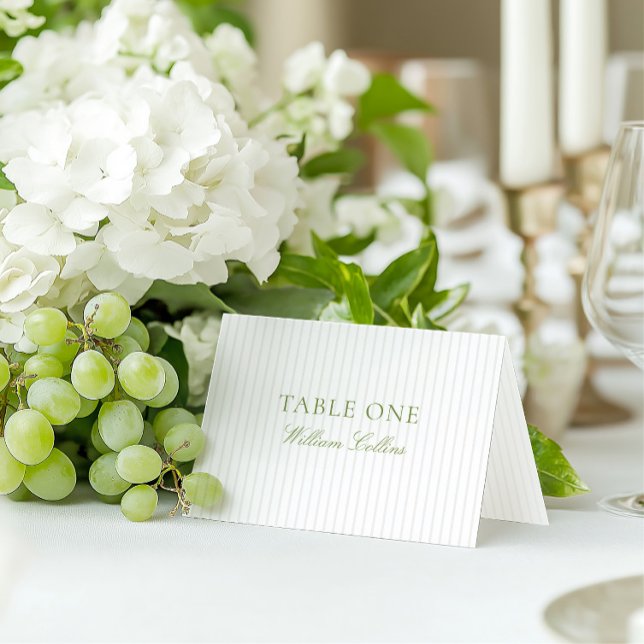 Elégant Sage Green & Beige Mariage Carte Place (Elegant Sage Green & Beige Wedding Place Card)