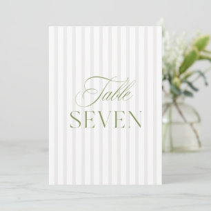 Elégant Sage Green & Beige Mariage Numéro de table